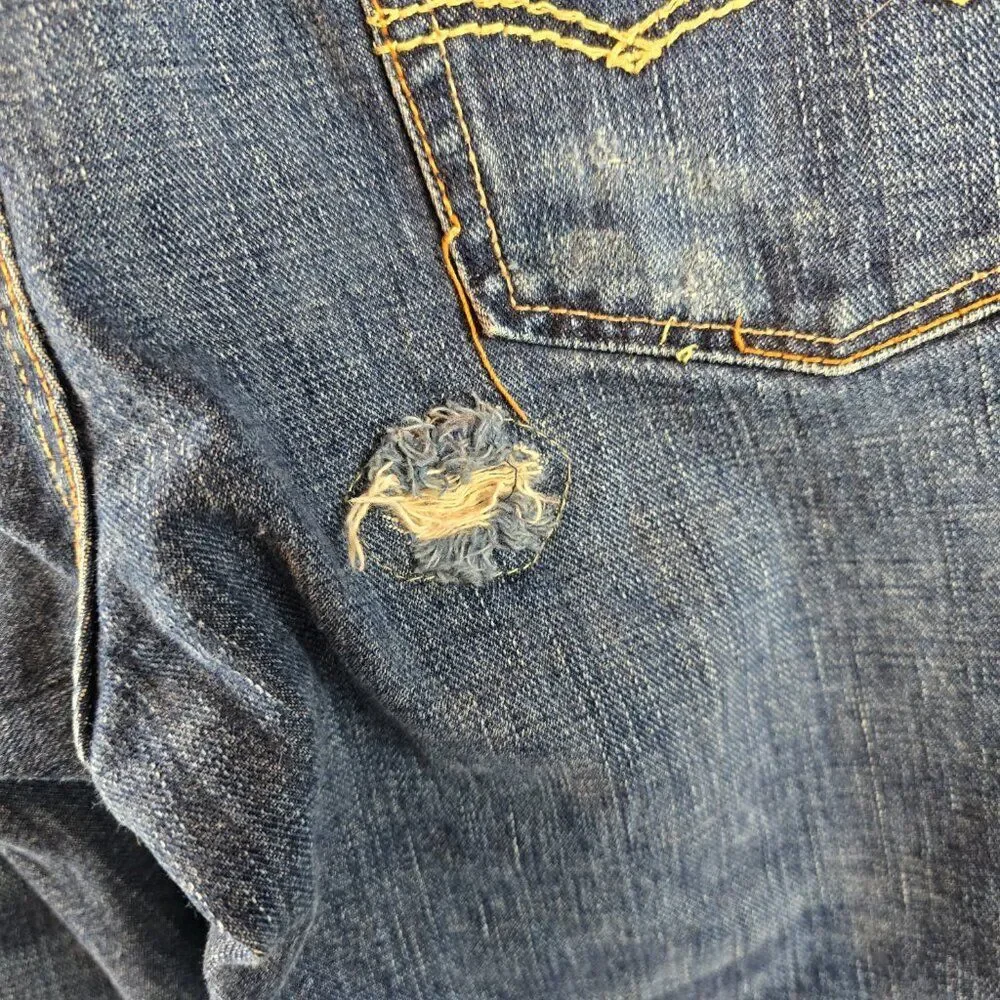 American Eagle Jeans Mens 30x30 Blue Bootcut Distressed 100% Cotton Denim Y2k